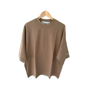 Bogner X Skirl Short Sleeve Drop Shoulder Tan Tee Shirt NWT Size L